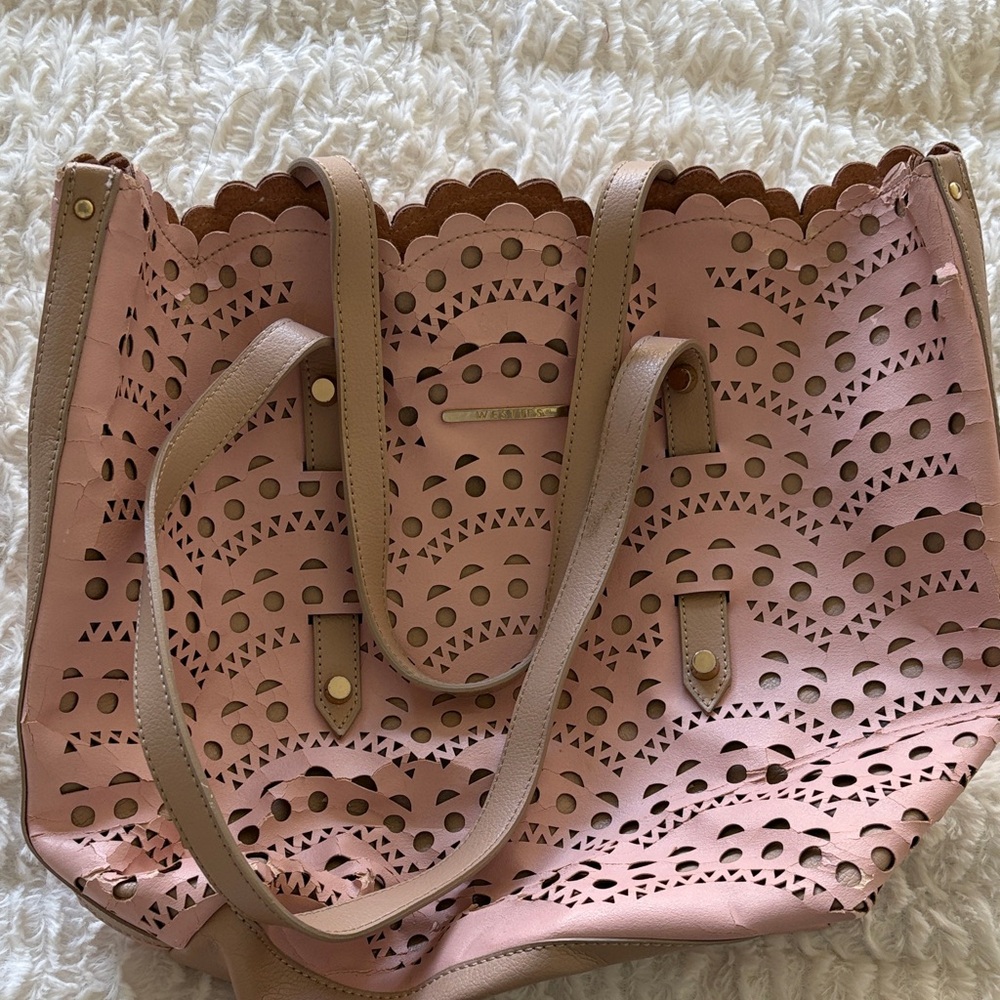 Chic Pink Laser-Cut Tote Bag